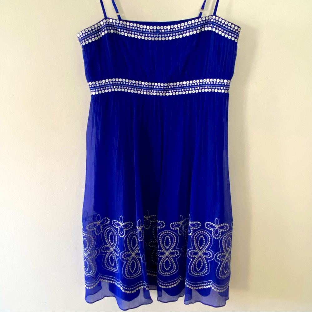 Maggy London silk sequined mini dress 8